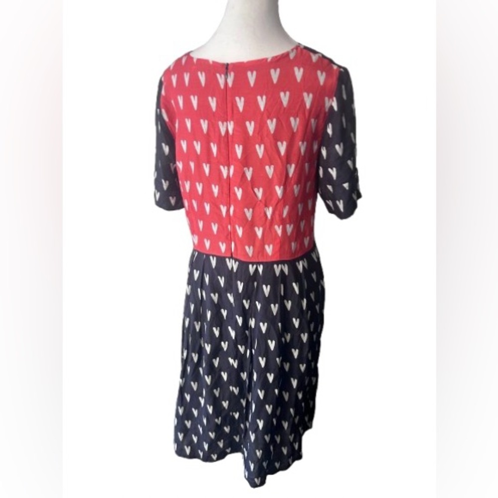Hearts CHINTI AND PARKER Navy Blue Dress Large Designer Pink Patterned Vintage